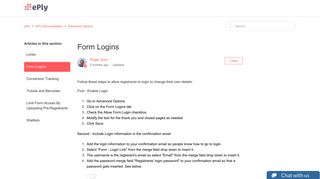 Form Logins – ePly
