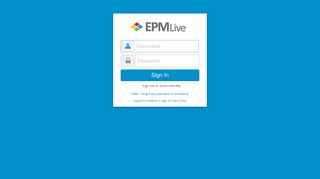 EPM Live - Log In Sign In