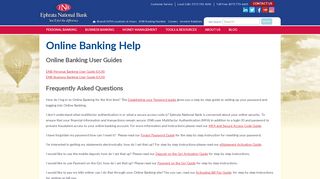 Online Banking Help | ENB - Ephrata National Bank