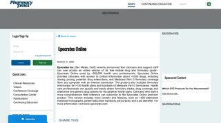 Epocrates Online - Pharmacy Times