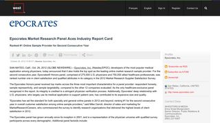 Epocrates Market Research Panel Aces Industry Report Card Nasdaq ...