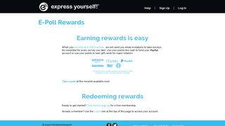 Rewards - E-Poll Surveys - Express Yourself! Take Online Surveys