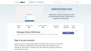Webmail.bms.com website. Sign in to your account.