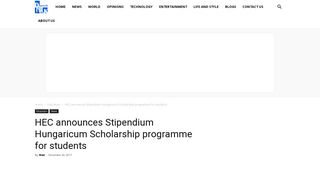 HEC announces Stipendium Hungaricum Scholarship programme for ...