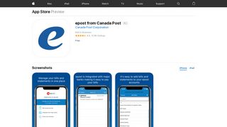 epost from Canada Post on the App Store - iTunes - Apple