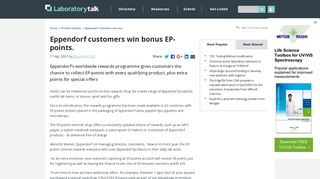 Eppendorf customers win bonus EP-points. | Laboratory Talk