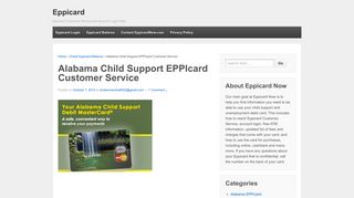 Alabama Child Support EPPIcard Customer Service - Eppicard