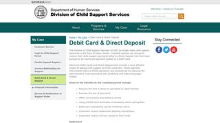 Debit Card & Direct Deposit - Child Support Services - Georgia.gov