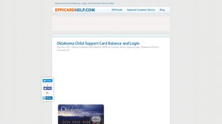 Oklahoma Child Support Card Balance and Login - Eppicard Help