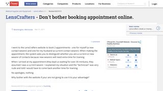 LensCrafters - Don't bother booking appointment online. Apr 05, 2011 ...