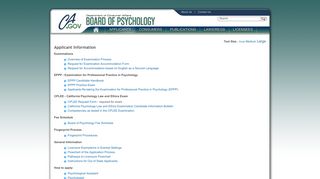 Applicant Information - California Board of Psychology