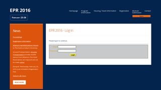EPR 2016 - Log in - EPR Workshops