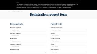 Registration request form – EPRC