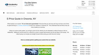E-Price Quote in Oneonta, NY - Five Star Subaru