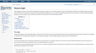 Secure login - EPrints Documentation - EPrints Wiki