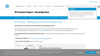HP Printers - Setting Up an HP Connected Account | HP® Customer ...