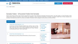 Karnataka Tenders - eProcurement Tenders - Tender Detail