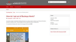 How do I opt out of Buckeye Alerts? - TeamDynamix
