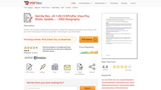 Rev. JH 1.29.13 EProfile: View Pay Stubs, Update ... - OSU ... - PDFfiller