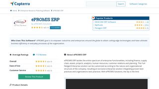 ePROMIS ERP Reviews and Pricing - 2019 - Capterra