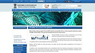 eProMIS: let's remove the glitches | Department of Biotechnology