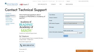 Contact Technical Support | School Specialty | EPS