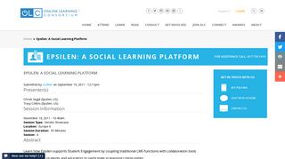 Epsilen: A Social Learning Platform | Online Learning Consortium, Inc