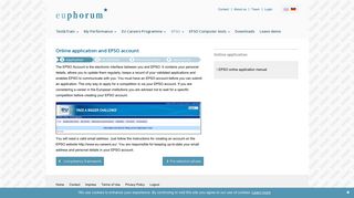 Online application and EPSO account - Euphorum