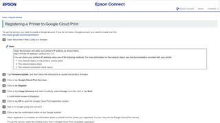 Registering a Printer to Google Cloud Print - Epson Connect
