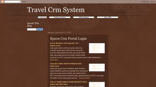 Travel Crm System: Epson Crm Portal Login