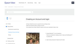 Creating an Account and login | Epson View