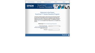 Epson Rewards Program - Online Register