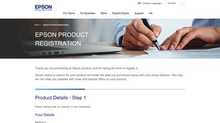 Epson Product Registration