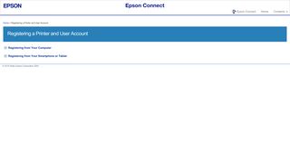 Registering a Printer and User Account - Epson Connect