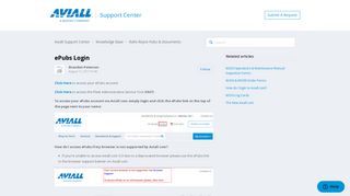 ePubs Login – Aviall Support Center