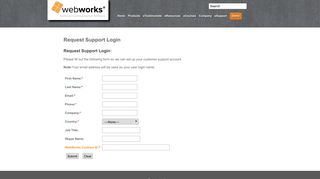 WebWorks ePublisher – Request Support Login