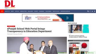 ePunjab School Web Portal brings Transparency in Education ...