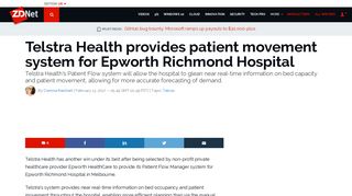 Telstra Health provides patient movement system for Epworth ... - ZDNet