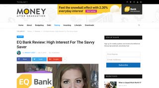 EQ Bank Review: High Interest For The Savvy Saver • Money After ...
