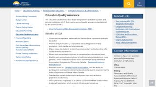 Education Quality Assurance - Province of British Columbia