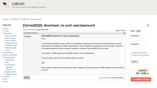 [Solved]EQSL download: no such user/password | CQRLOG