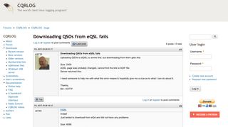 Downloading QSOs from eQSL fails | CQRLOG
