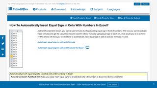 How to automatically insert equal sign in cells with numbers in Excel?