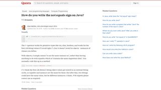 How to write the not equals sign on Java - Quora