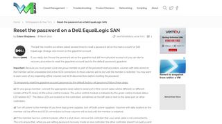 Reset the password on a Dell EqualLogic SAN - VMGuru