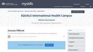 EQUALS International Health Campus - My Skills