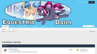 Friendship is Gaming - Equestria Daily Forums
