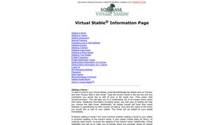 Virtual Stable® Frequently Asked Questions - Equibase
