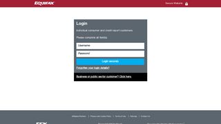 Equifax Personal Solutions - Login