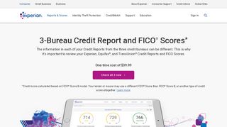 3 Bureau Credit Reports and Scores from Experian